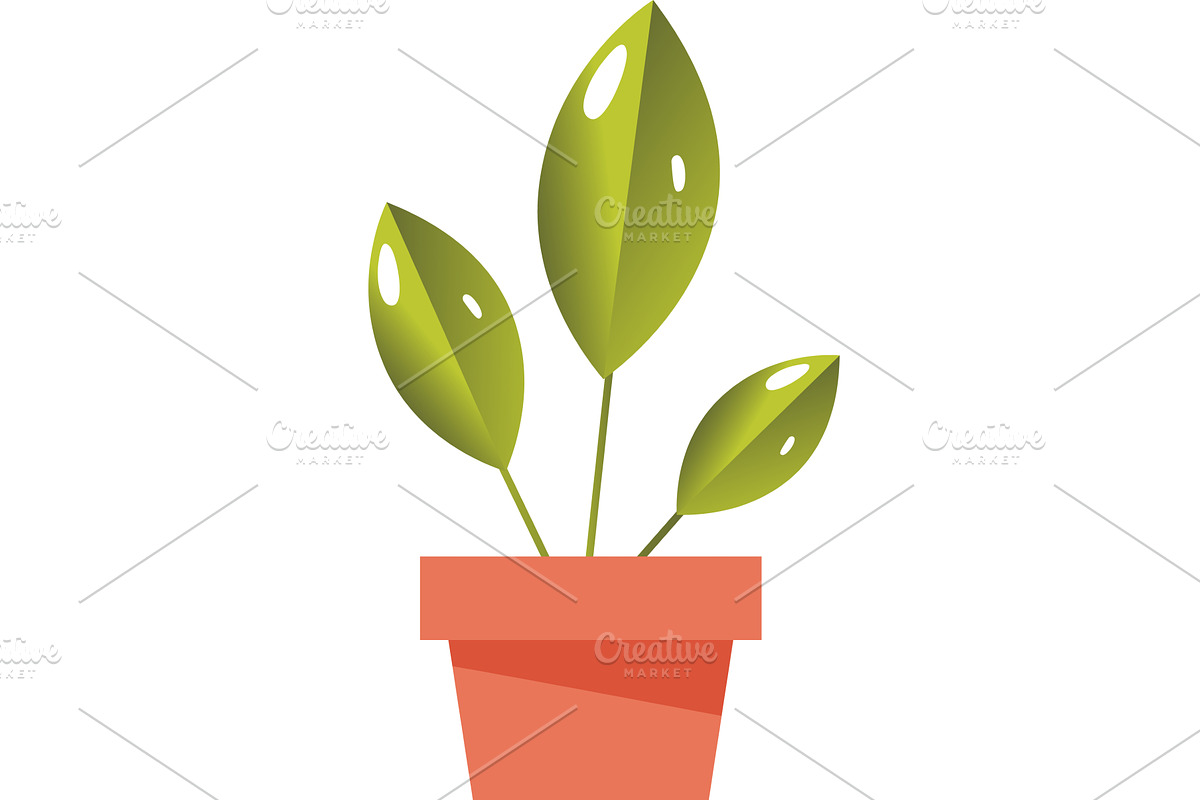 Flower in pot vector icon isolated, an Object Illustration by Sky Pics Studio