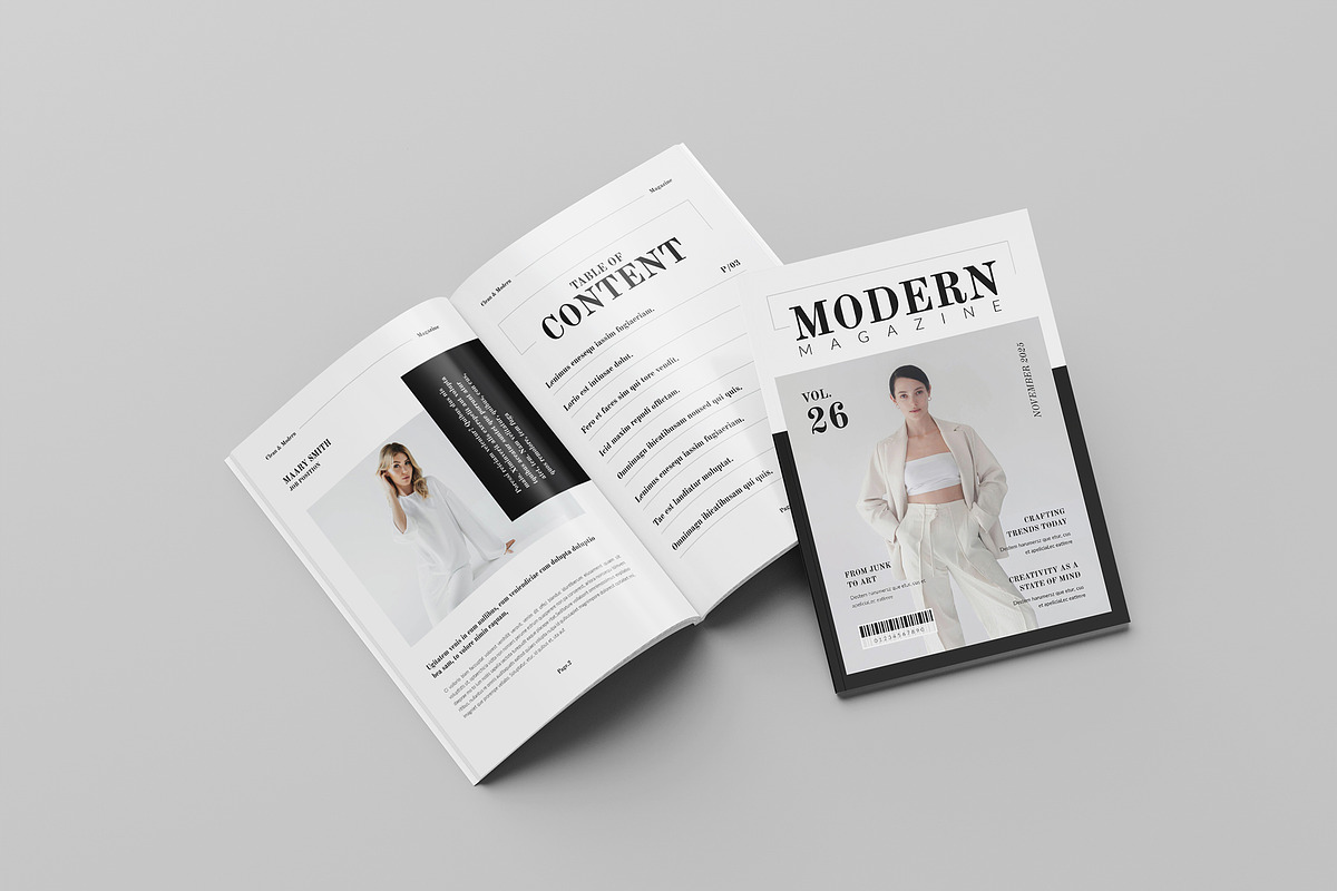 Modern Magazine Design Template, a Magazine Template by Spark_Creative