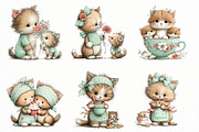 Whimsical mother's day cat clipart, an Illustration by Designworld (Thumbnail 3 of 7)