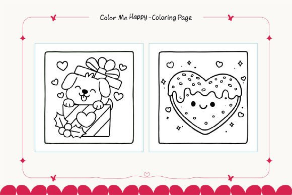 Valentine's Day Coloring Pages Bold, a Seasonal Illustration by Akrinity Digital (Photo 2 of 8)