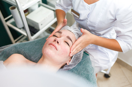 Doctor beautician makes cosmetic, a Photo by borodai94