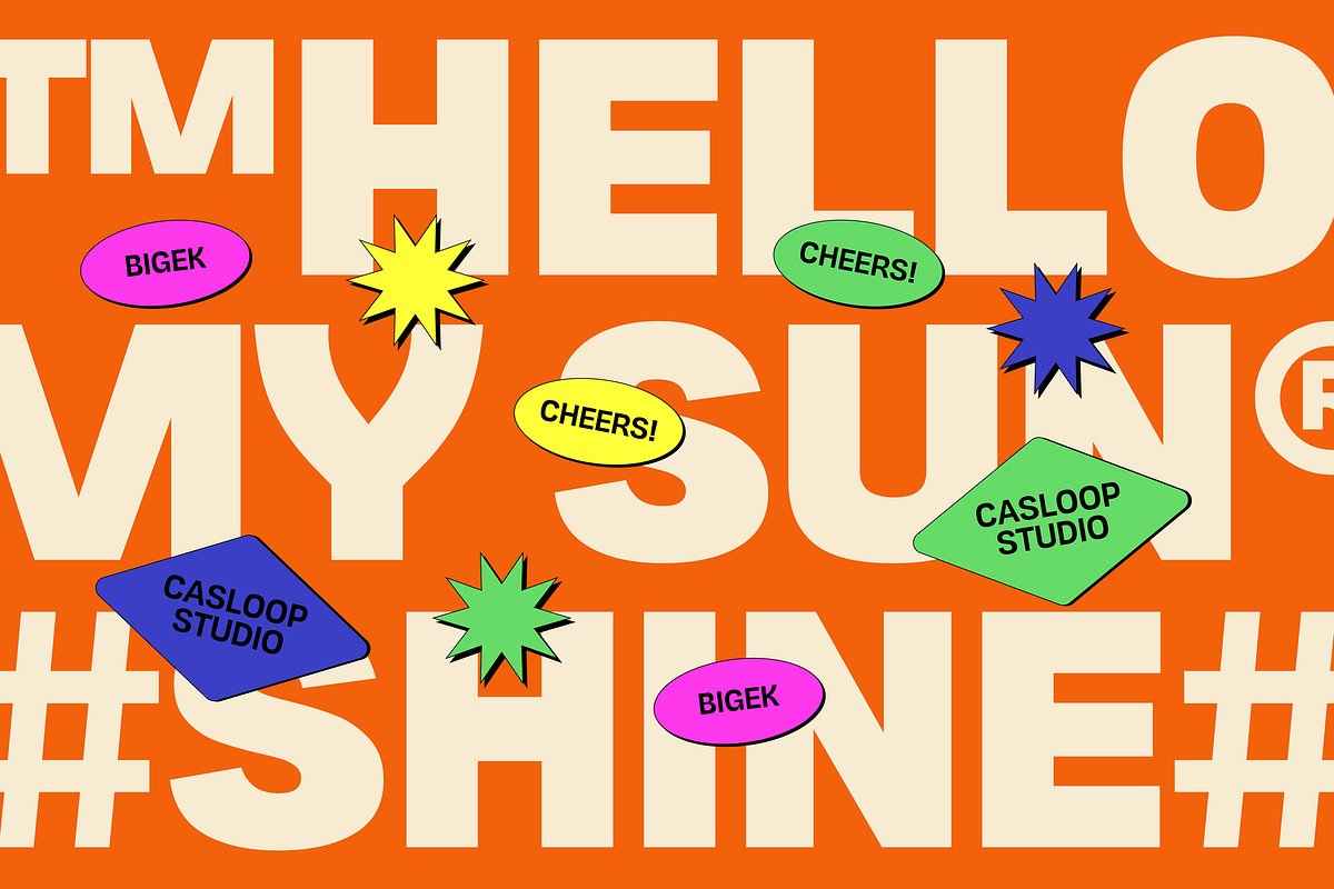 Bigek - Chunky Pop Groovy 9 Fonts, a Sans Serif Font by Casloop Studio (Photo 2 of 9)