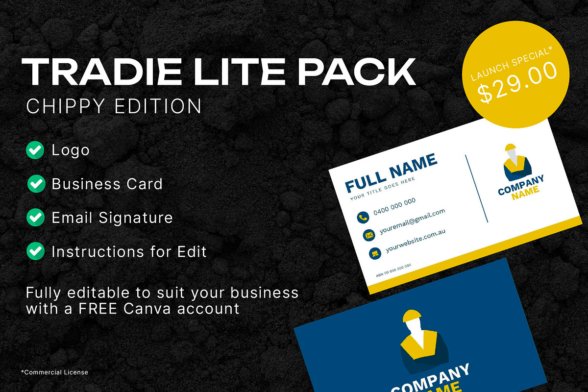 Tradesman Brand Canva Template, a Templates & Theme by TemplateShed (Photo 1 of 4)