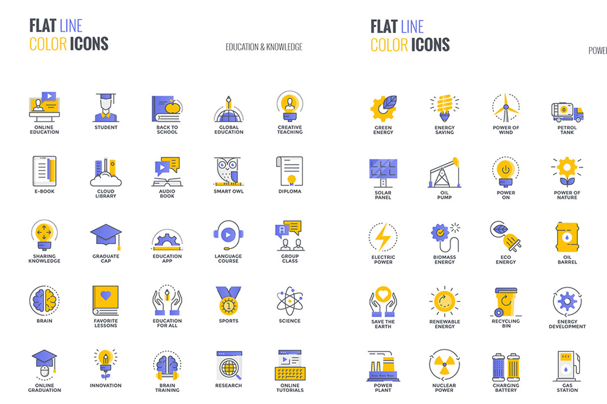 Set of flat smooth gradient icons, an Icon by Creative Graphics (Photo 4 of 12)