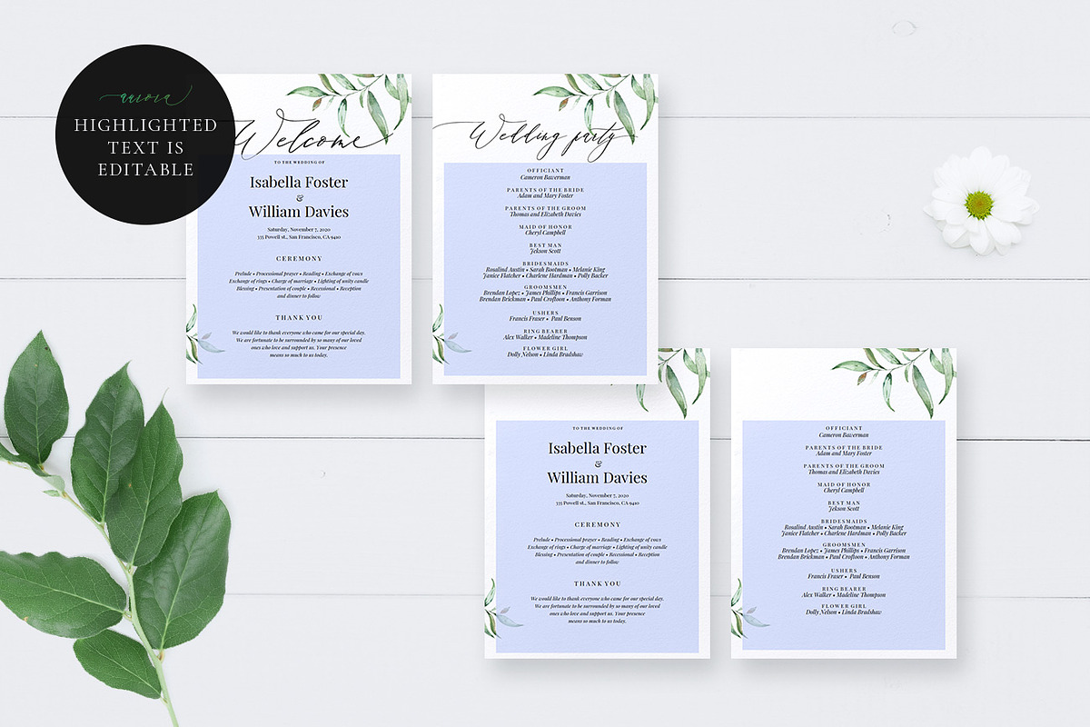 Wedding Program Template, Aurora, an Invitation Template by Alice Bluefox (Photo 9 of 10)
