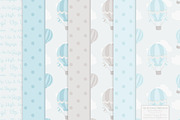 Soft Blue Hot Air Balloons, an Illustration by Amanda Ilkov (Thumbnail 5 of 5)