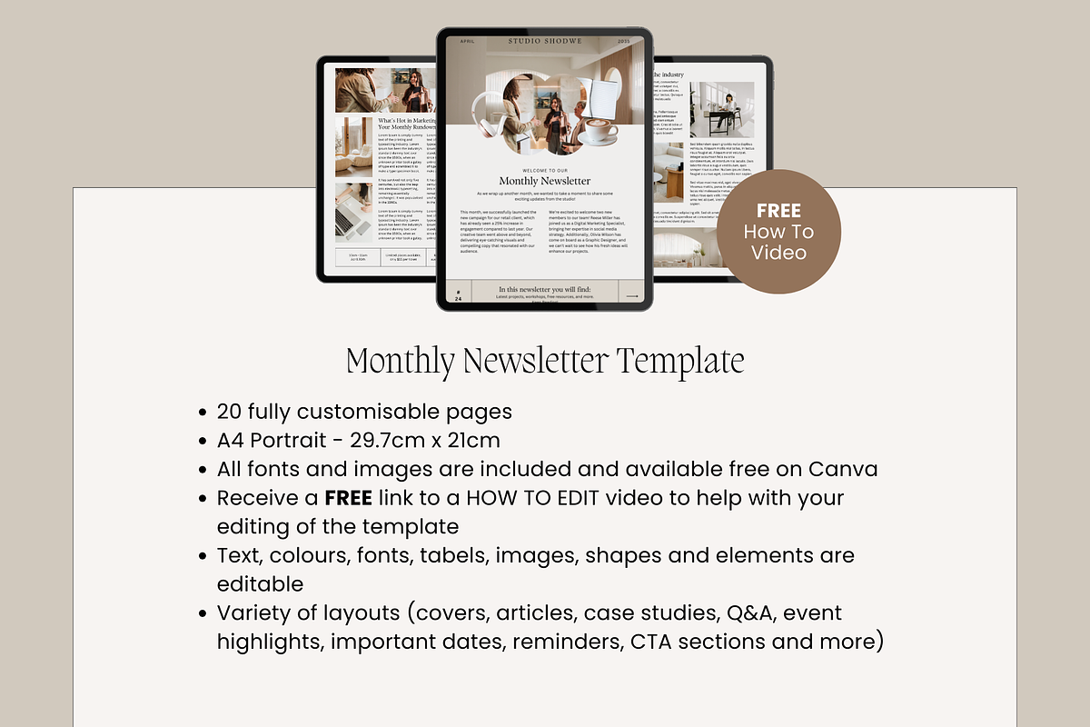 20 page Monthly Newsletter Template, a Marketing Template by Rise and Roar Design (Photo 2 of 9)