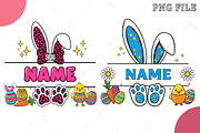 Easter Split Name Frame PNG, an Illustration by OK Design (Thumbnail 1 of 6)