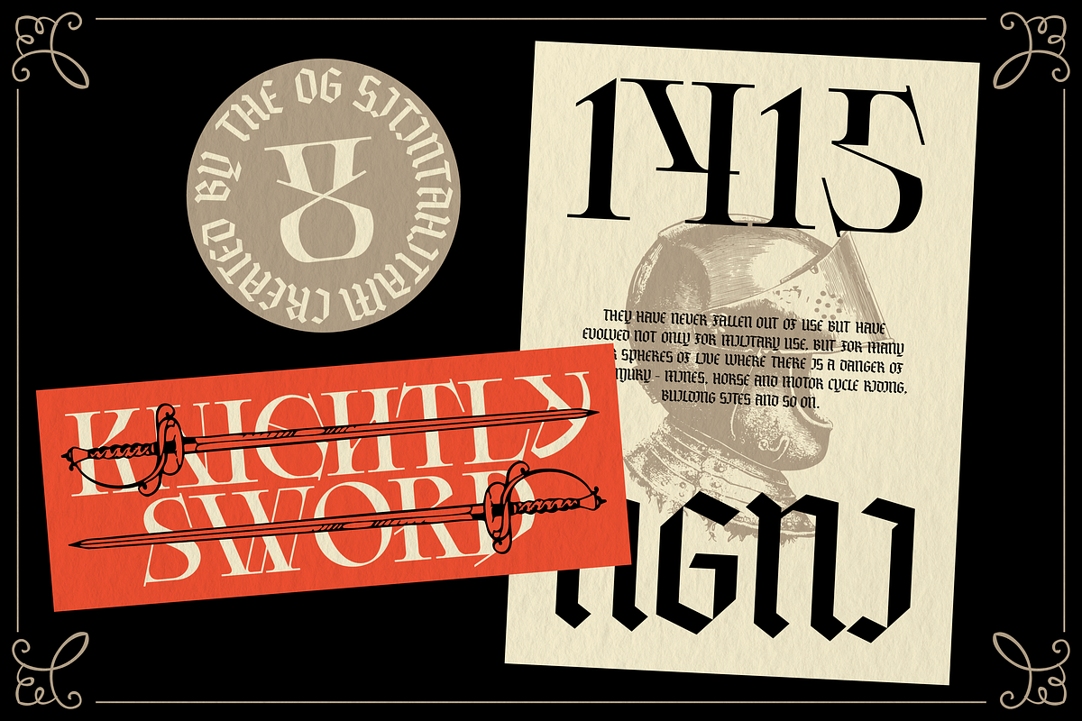 Chroma Jeans, a Blackletter Font by Sitintahitam (Photo 6 of 9)