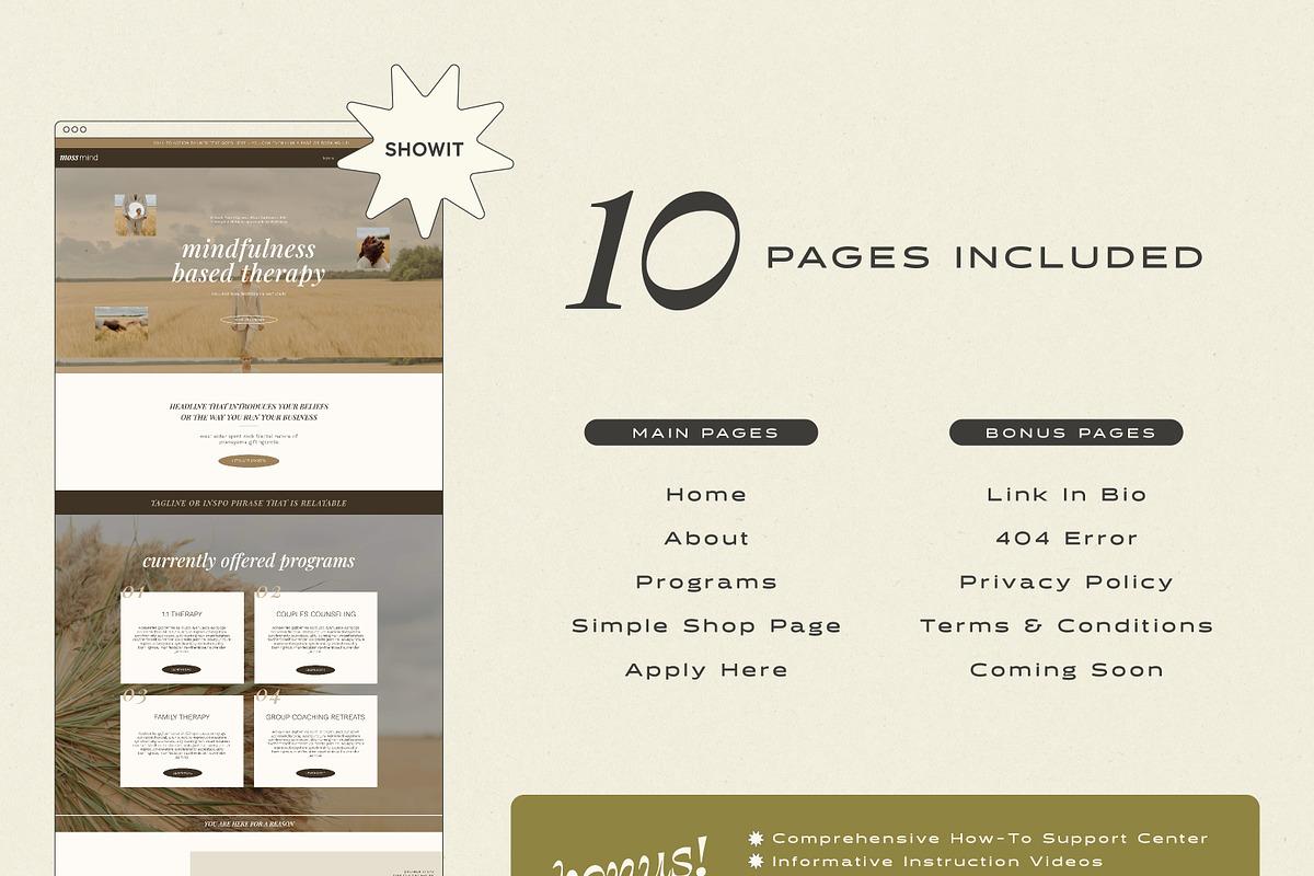 Showit Wellness Website Template, a Squarespace Template by SoulfulTemplateShop (Photo 2 of 7)