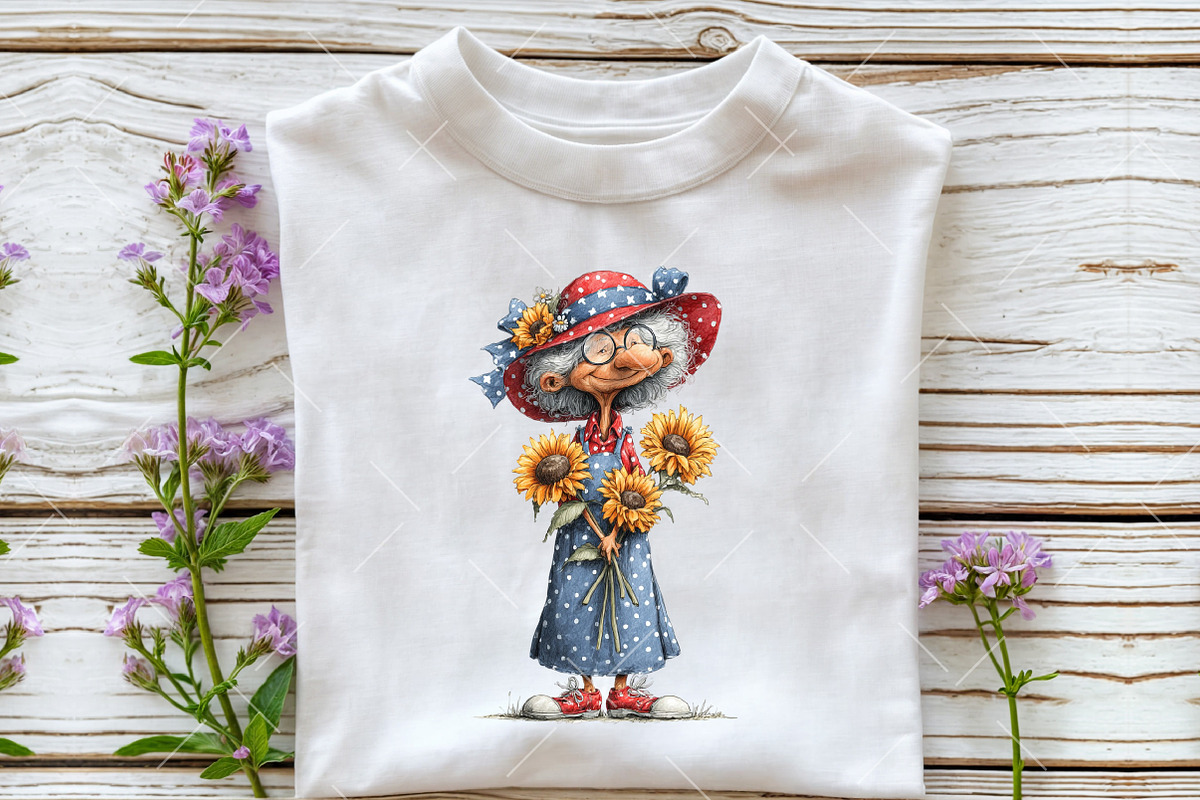 Whimsical 4th of July Old Lady Clipa, an Illustration by OK Design (Photo 6 of 6)