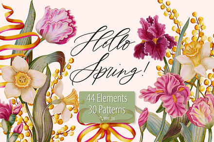 Hello Spring, a Pattern Graphic by TextilePattern