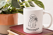 Valentine Puppy Outline Clipart, an Animal Illustration by TitaLivingArt (Thumbnail 8 of 9)