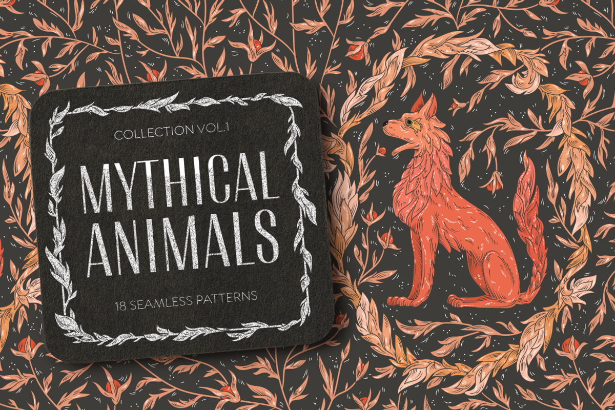 Mythical Animals patterns, a Pattern Graphic by Piñata (Photo 1 of 13)