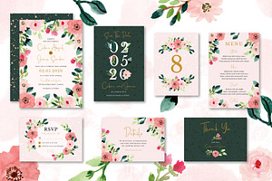 Sweet Floral Wedding Invitation Set, an Invitation Template by wulano