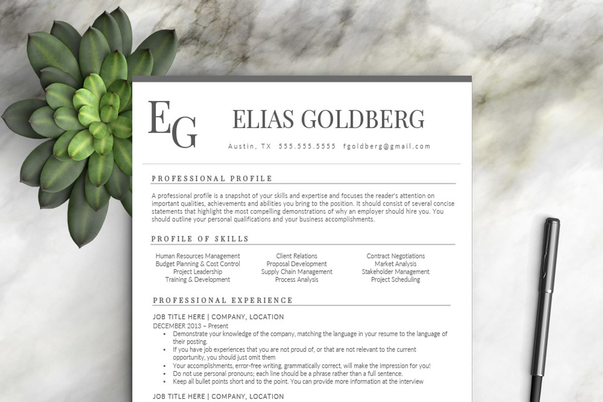 Professional Resume Template, a Resume Template by Resume Template Shoppe (Photo 4 of 10)