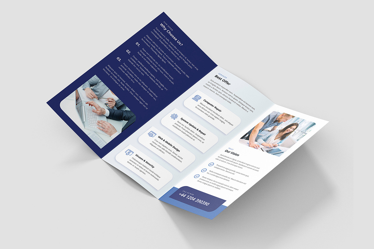 IT Service Brochure Trifold Template, a Brochure Template by artbart (Photo 7 of 10)