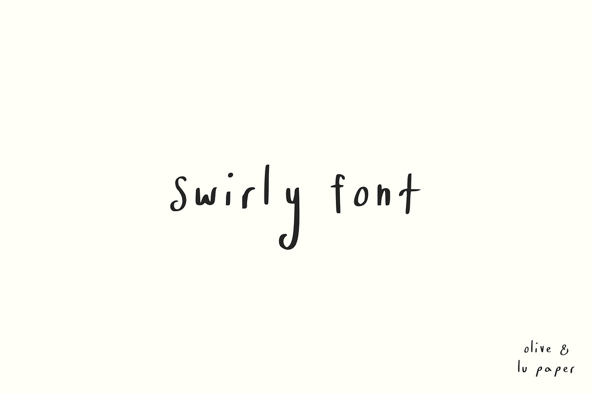 Swirly Font, a Handwritten Font by Olive & Lu Paper (Photo 1 of 2)