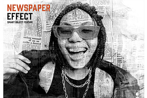 Newspaper Effect  with Generative AI, a Brushes & More by OneVectorStock