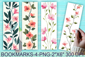 Summer Floral Bookmark, an Illustration by Libby Wishes