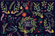 Christmas Holiday Vintage Florals, a Decorative Illustration by PinkPueblo (Thumbnail 2 of 2)
