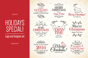 9 Christmas and New Year symbols, a Branding & Logo Template by Restaurant Menu & Logos