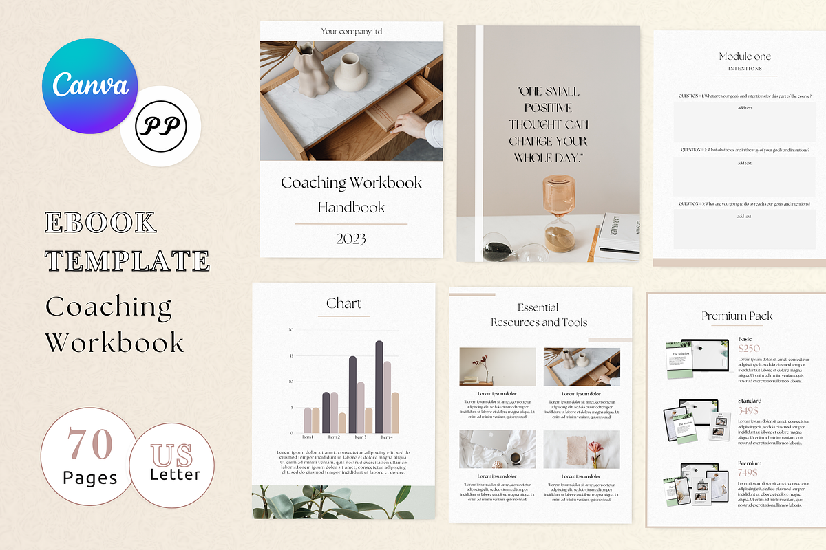 Ebook Template For Coaches, a Branding & Logo Template by PittaFinePrint (Photo 1 of 7)