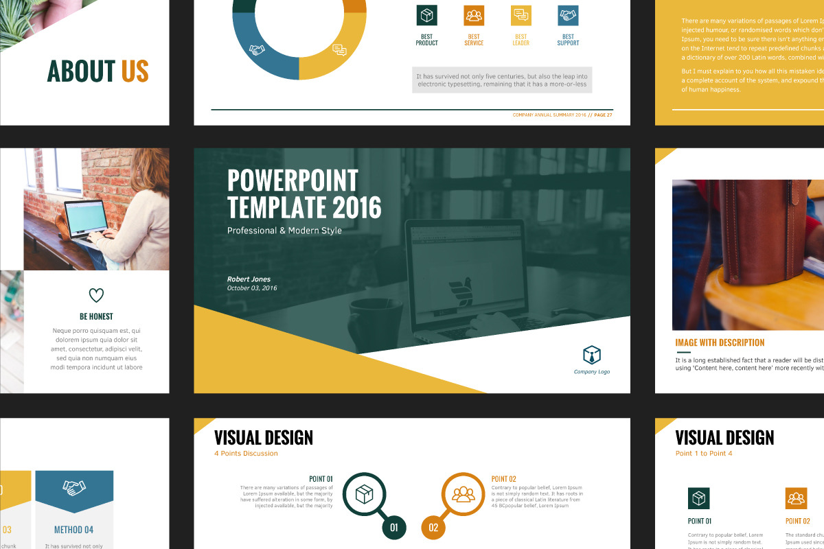 Modern PowerPoint Template, a Presentation Template by Wipavee (Photo 2 of 5)