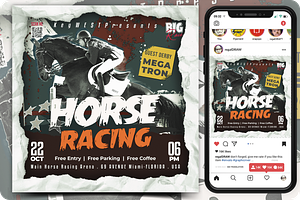 Horse Racing Flyer, a Flyer Template by regalDRAW