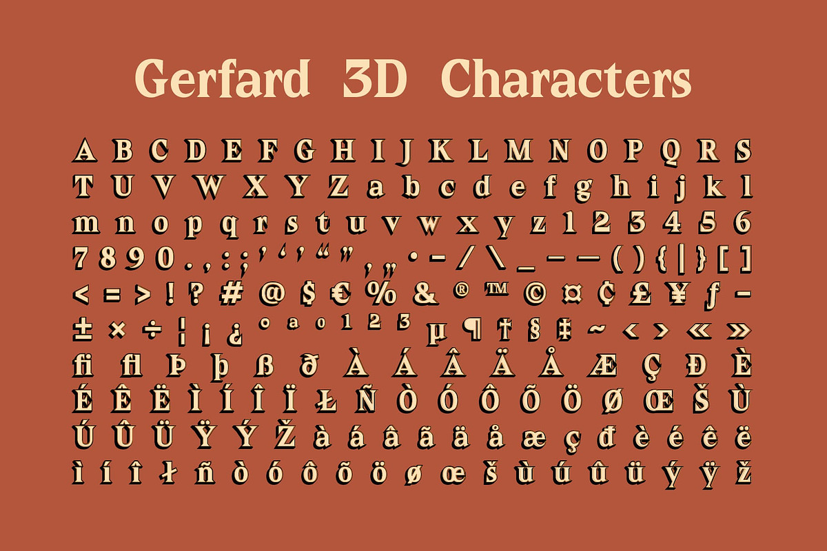 Gerfard 3D, a Serif Font by Craft Supply Co. (Photo 8 of 8)