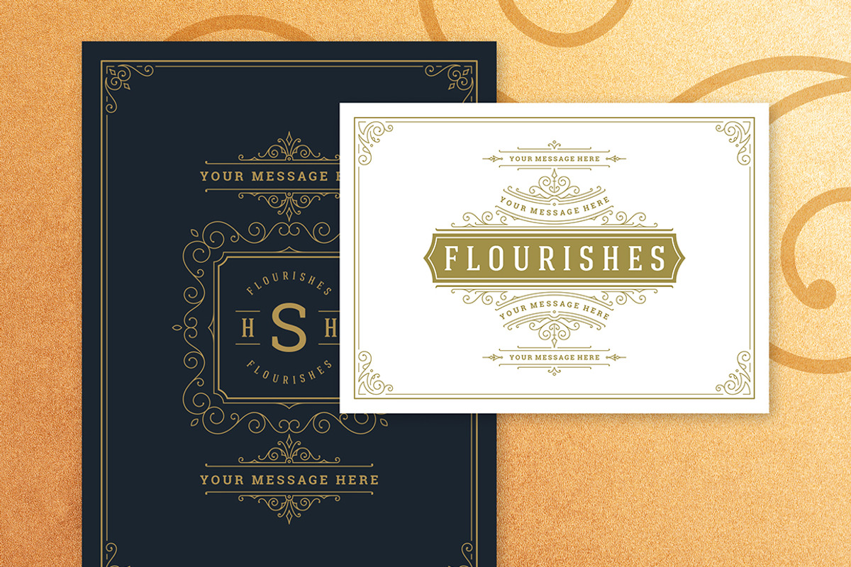 10 Vintage Ornament Invitations, an Invitation Template by Vasya Kobelev (Photo 3 of 11)