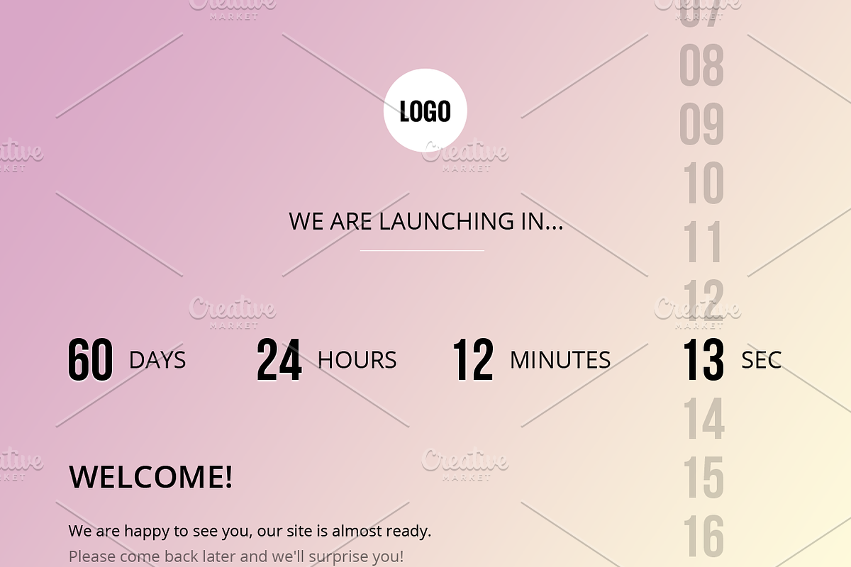Creative Coming Soon Template PSD, a Websites & App Template by DesignMarket (Photo 6 of 10)