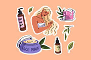 Women use beauty cosmetics set, a Person Illustration by PaperTrident (Thumbnail 4 of 8)