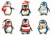 Christmas Penguin Clipart, an Illustration by OK Design (Thumbnail 3 of 5)