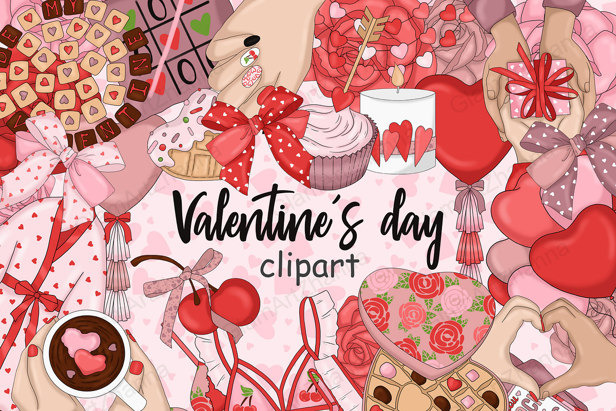 Valentine's Day Clipart, a Seasonal Illustration by GlamArtZhanna (Photo 1 of 4)