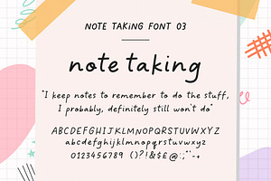 Note Taking Font Bundle 8 Fonts