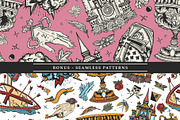 Middle Ages old school tattoo, a Background Graphic by intueri (Thumbnail 5 of 7)