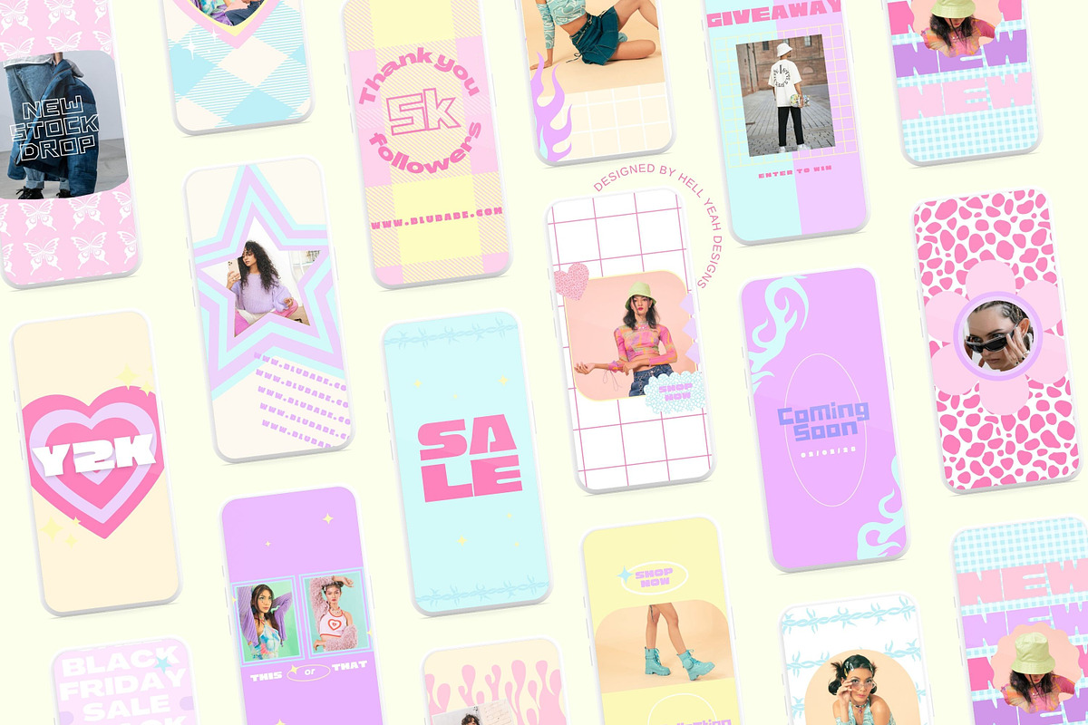 Y2K Vibes Branding Starter Kit Canva, a Branding & Logo Template by Hell Yeah Designs (Photo 20 of 20)