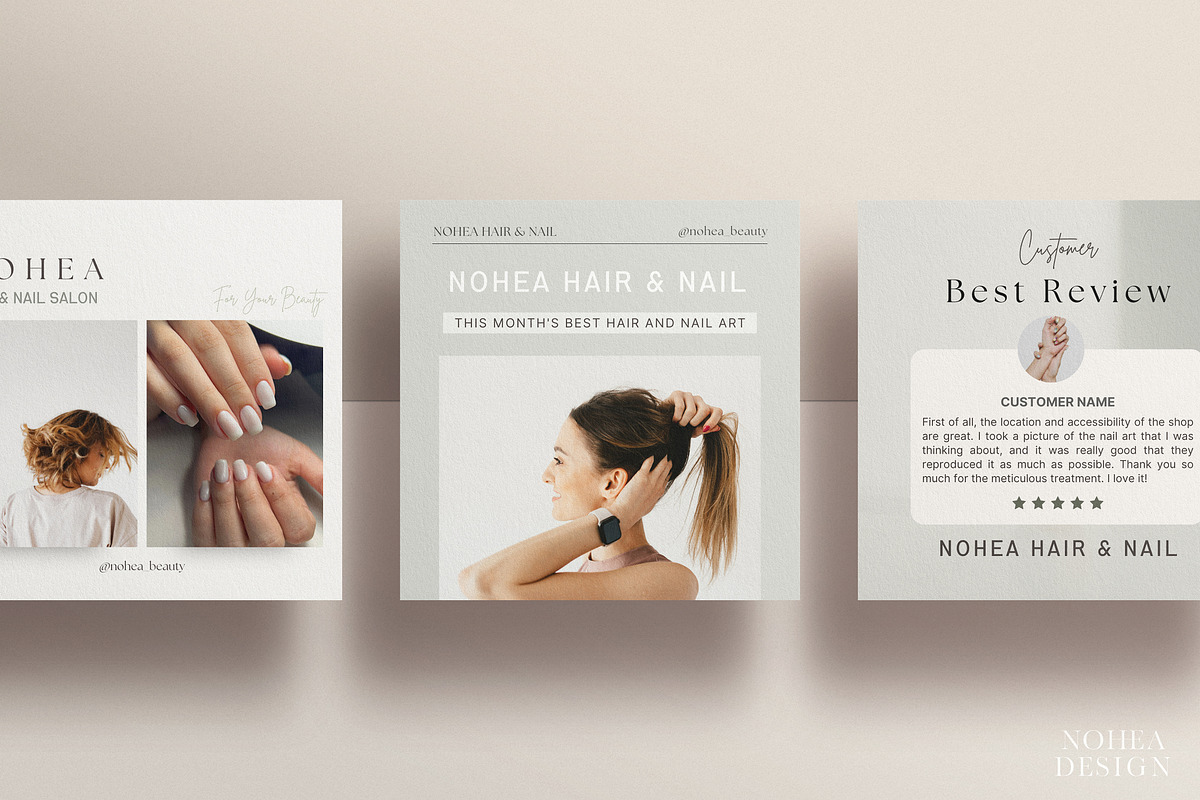 Hair Beauty Instagram Template CANVA, a Social Media Template by NoheaDesignShop (Photo 10 of 11)