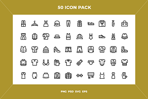 Clothes icons, an Outline Icon by Wencory