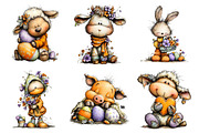 Whimsical Baby Farm Easter Clipart, an Illustration by Design Market (Thumbnail 2 of 3)
