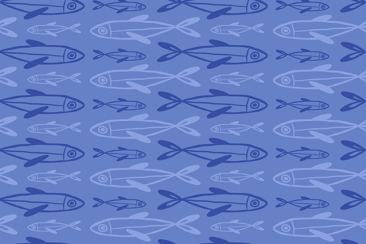 Sea creatures Seamless Patterns Set, an Animal Illustration by Eve of Art (Photo 3 of 5)