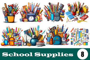 School Supplies Sublimation, an Illustration by Wow Magic