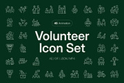 Animated Volunteer Icon Set, an Outline Icon by Prosymbols (Thumbnail 1 of 3)