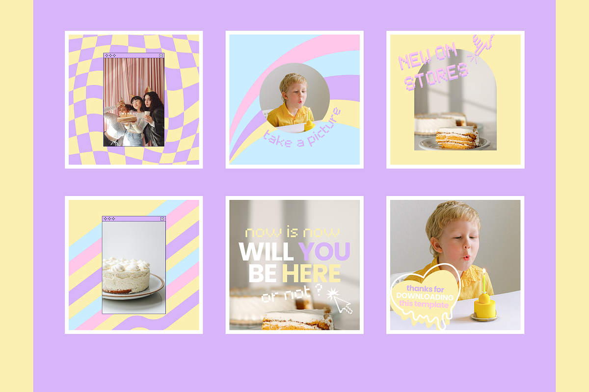 Y2K Aesthetic Canva Post Template, a Social Media Template by Moodwave Studio (Photo 7 of 9)