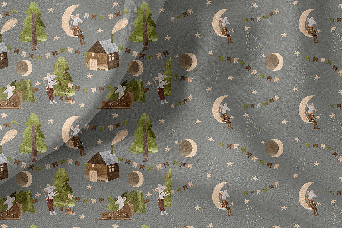 Winter Watercolor Patterns, a Pattern Graphic by watercolor kamill (Photo 7 of 11)