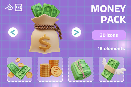 Money Finance 3D Icons Illustration