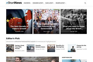 Short News WordPress Theme