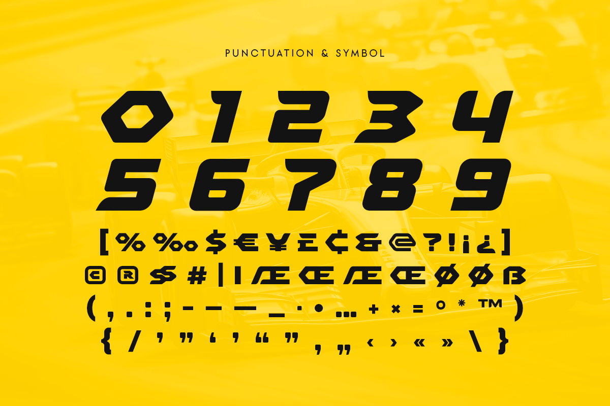 RACER - Racing Car Modern Font, a Sans Serif Font by Hamz Studio (Photo 7 of 8)
