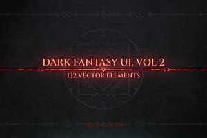 Dark Fantasy UI Set. Vol 2, an Object Illustration by Olga Ryzychenko